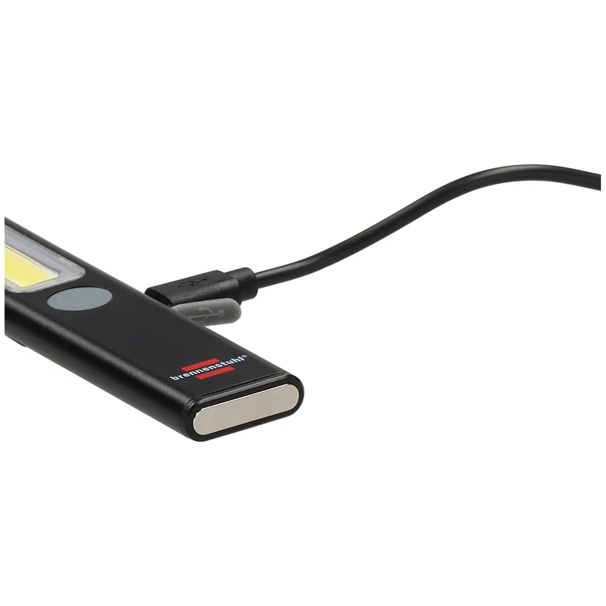 Lampe portative LED brennenstuhl® PL 200 AC, 200 lm, 6500 K, jusqu'à 12 h, 5 modes, fonctionnement sur batterie, IP20, métal, câble de charge USB inclus, 10 pièces