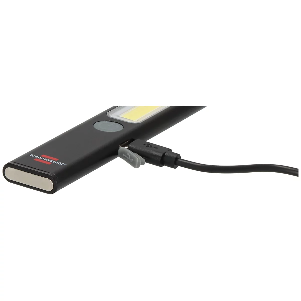 Lampe portative LED brennenstuhl® PL 200 AC, 200 lm, 6500 K, jusqu'à 12 h, 5 modes, fonctionnement sur batterie, IP20, métal, câble de charge USB inclus, 10 pièces