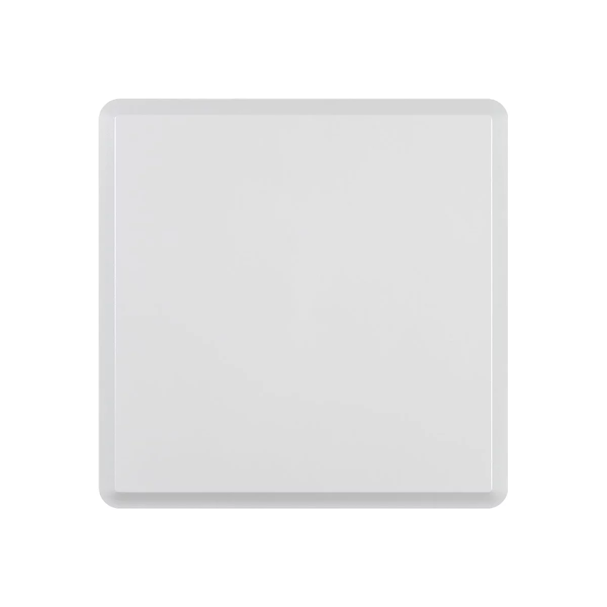 Cadre blanc rectangulaire aux coins arrondis. Le cadre est sur fond blanc.