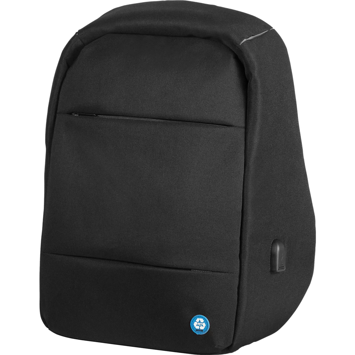 Laptop Rucksack LIGHTPAK®, für 1 Notebook bis 15,6' & 1 Tablet, Hauptfach & Reissverschlussfach, USB-Ladeport, Sicherheitsfach, Recycling-PET, schwarz
