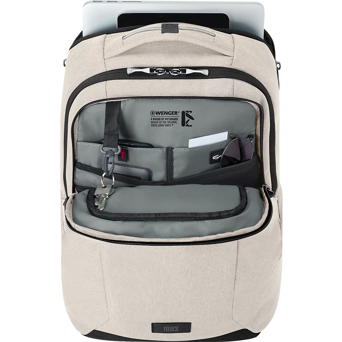 Laptop Rucksack Wenger MX Professional, 21 l, für Laptops bis 16" & Tablets bis 10", Laptop- & Tabletfach, L 210 x B 330 x H 450 mm, Polyester, sand