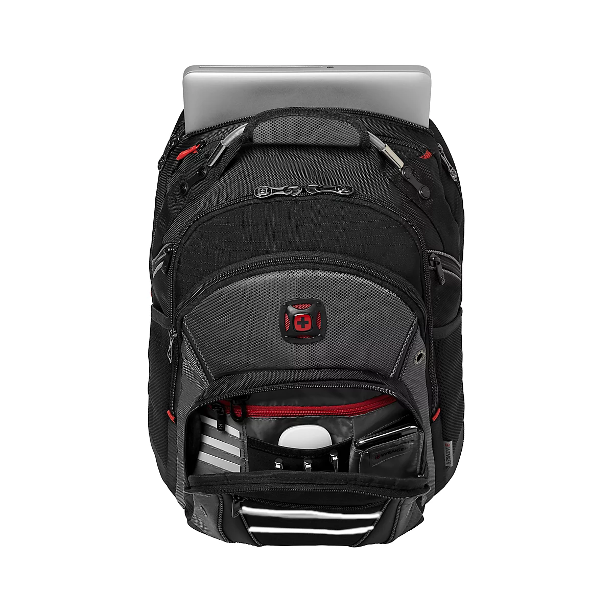 Laptop Rucksack Wenger Synergy, Laptops bis 16', Laptop- & Tabletfach, Organizer, Quick-Case, L 260 x B 360 x H 460 mm, 26 l, Polyester, schwarz/grau