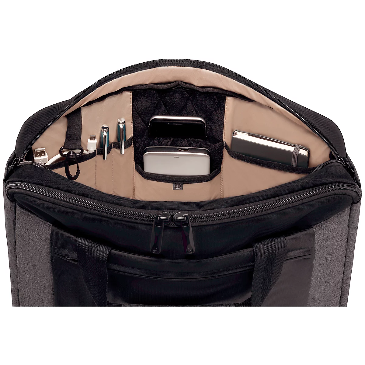 Laptop Tasche Wenger Underground, Laptop bis 16', Laptop- & Tabletfach, Organizer, Quick-Case, B 430 x H 310 x L 90 mm, 9 l, Polyester, schwarz/grau