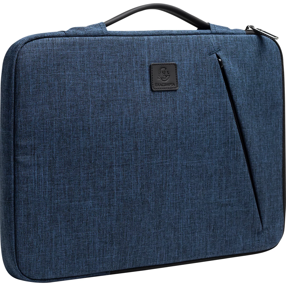 Laptophoes Exacompta Business, voor laptops 15-16'', gewatteerd, handvat &amp; ritsvak, B 410 x D 25 x H 310 mm, post-consumer polyester, blauw