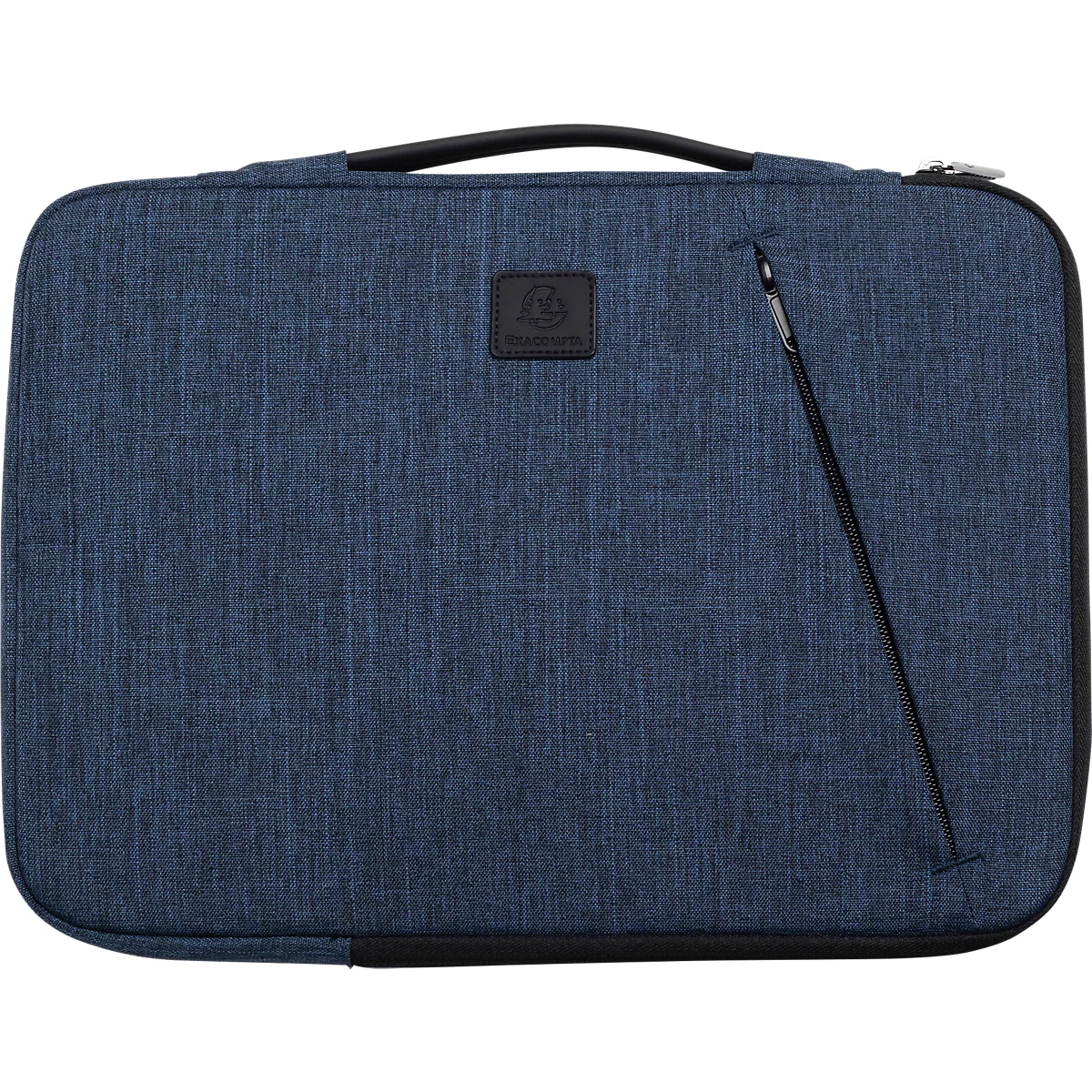 Laptophülle Exacompta Business, für Laptops 13-14'', gepolstert, Griff & Reißverschlussfach, B 370 x T 25 x H 280 mm, Post-Consumer-Polyester, blau