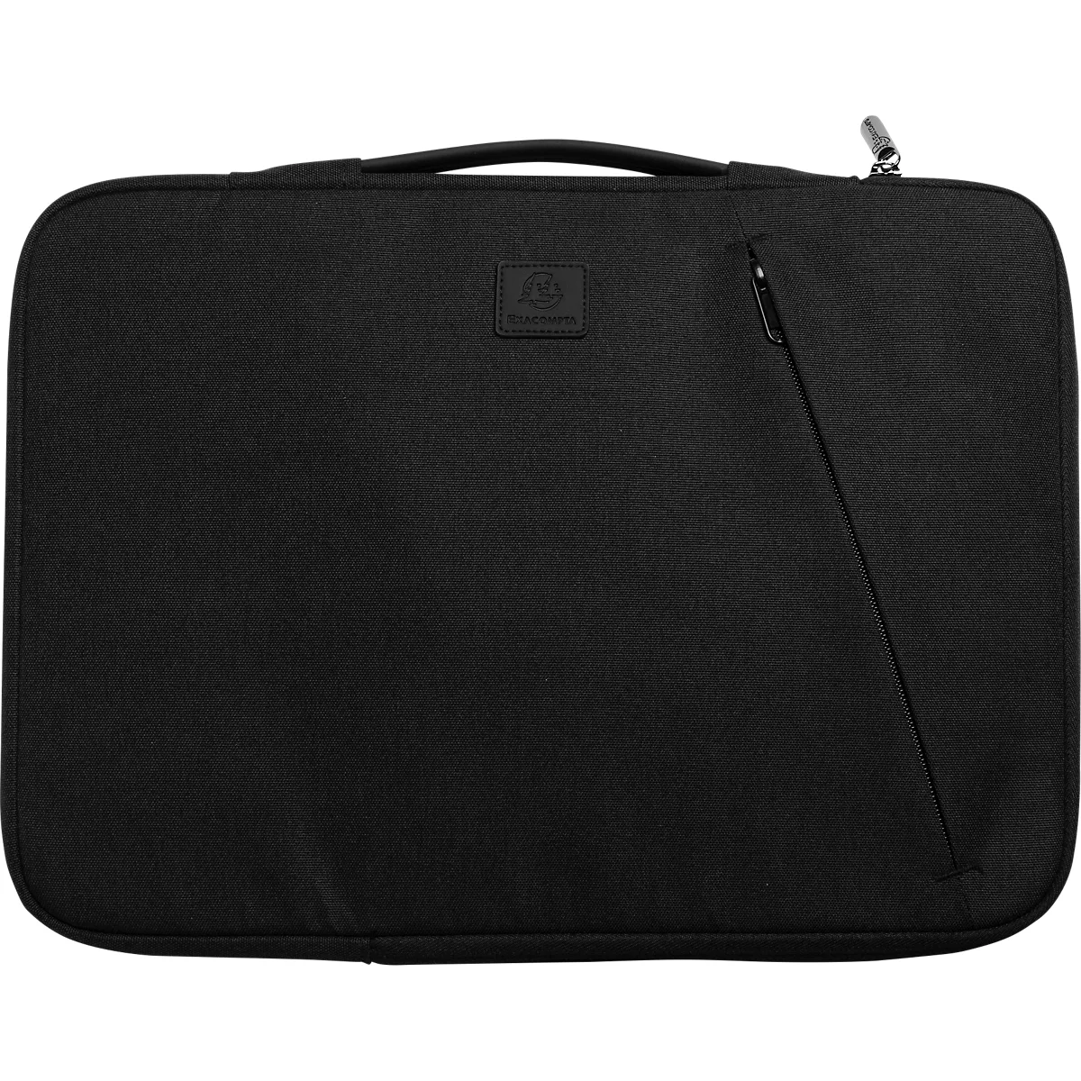 Laptophülle Exacompta Business, für Laptops 13-14'', gepolstert, Griff & Reißverschlussfach, B 370 x T 25 x H 280 mm, Post-Consumer-Polyester, schwarz