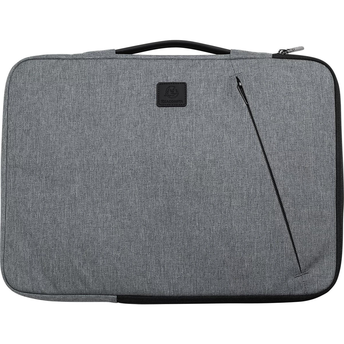 Laptophülle Exacompta Business, für Laptops 15-16'', gepolstert, Griff & Reißverschlussfach, B 410 x T 25 x H 310 mm, Post-Consumer-Polyester, grau