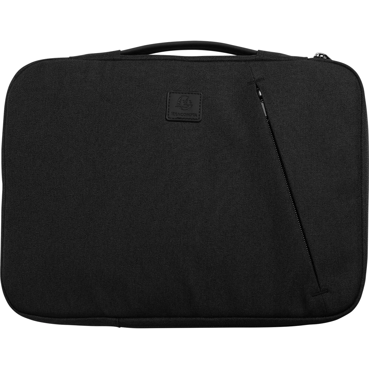 Laptophülle Exacompta Business, für Laptops 15-16'', gepolstert, Griff & Reißverschlussfach, B 410 x T 25 x H 310 mm, Post-Consumer-Polyester, schwarz