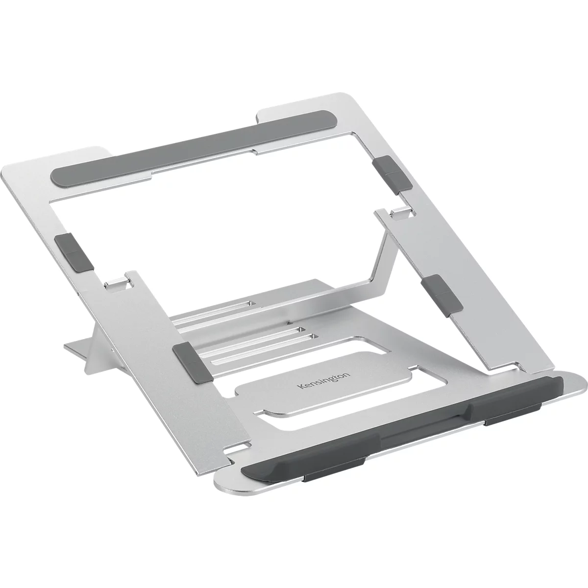 Laptopständer Kensington Easy Riser™ K50417WW, bis 16”, 6-stufig höhenverstell- und neigbar, faltbar, B 239 x T 14 x H 239 mm, Aluminium, silber