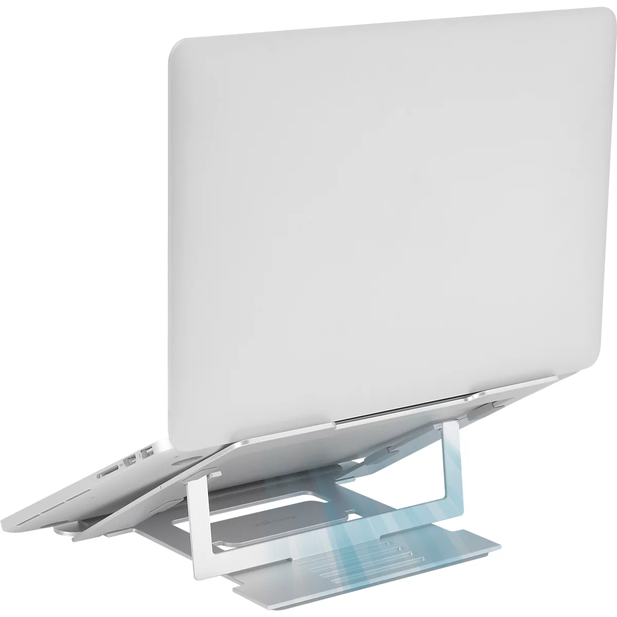 Laptopständer Kensington Easy Riser™ K50417WW, bis 16”, 6-stufig höhenverstell- und neigbar, faltbar, B 239 x T 14 x H 239 mm, Aluminium, silber