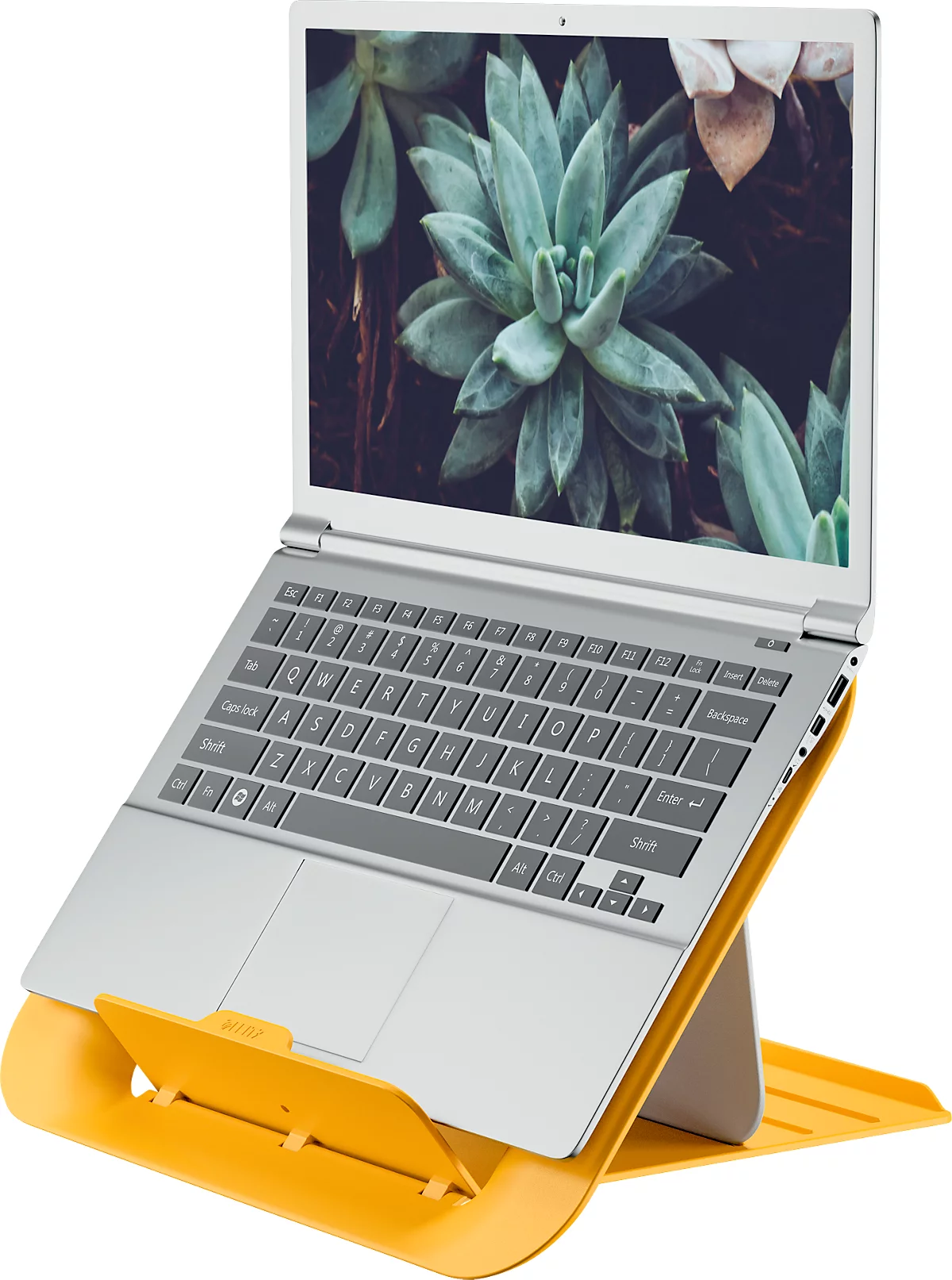 Laptopständer Leitz Ergo Cosy, für Laptops von 13" bis 17", höhenverstellbar, faltbar, B 312 x T 247 x H 50 mm, gelb