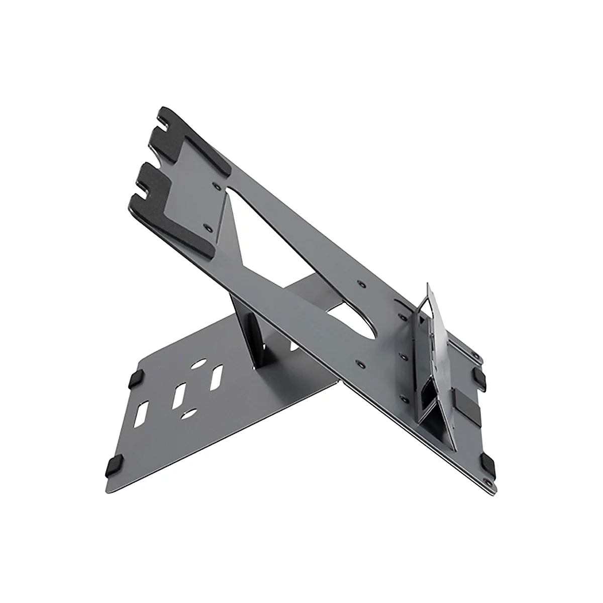 Laptopstandaard Bakker Elkhuizen Ergo-Q 160, voor laptops &amp; tablets tot 17', ergonomisch, B 215 x D 266 x H 7,5 mm, aluminium, donkergrijs mat
