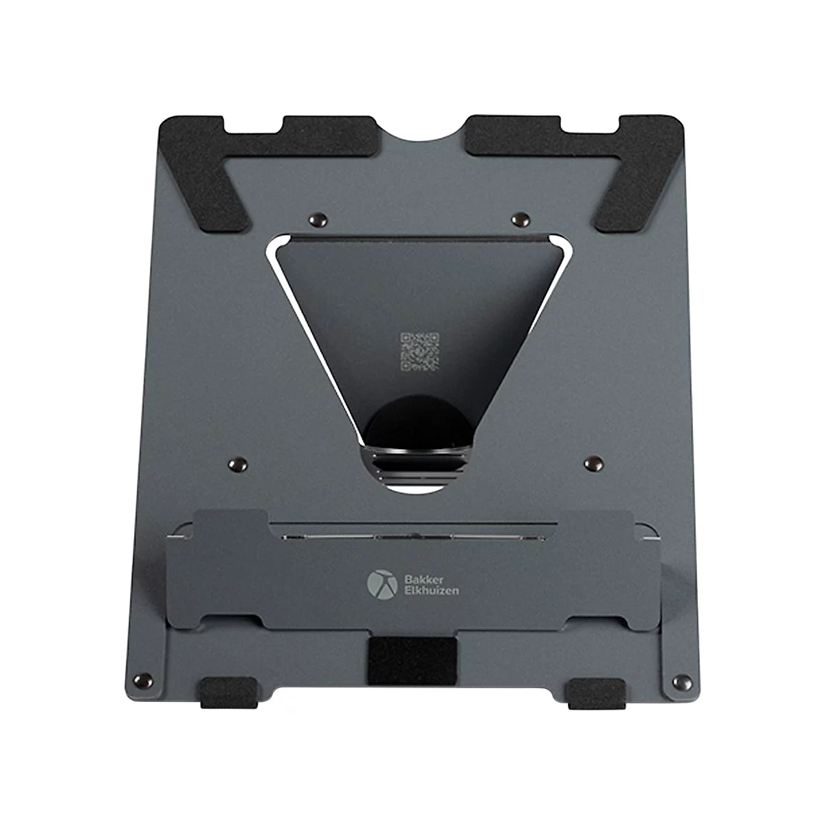 Laptopstandaard Bakker Elkhuizen Ergo-Q 160, voor laptops &amp; tablets tot 17', ergonomisch, B 215 x D 266 x H 7,5 mm, aluminium, donkergrijs mat