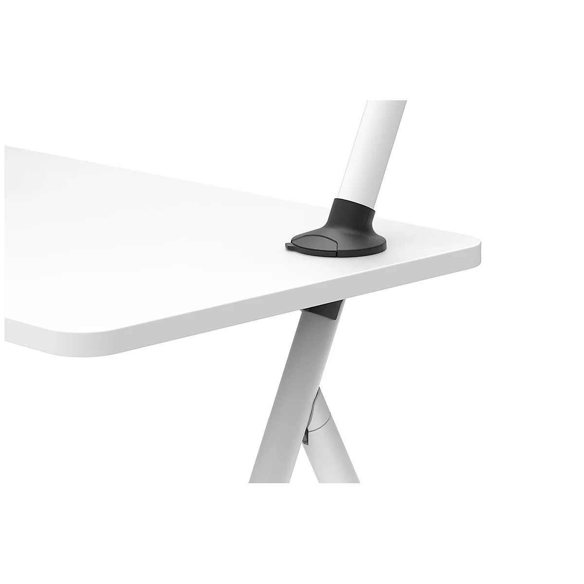 Laptoptafel scala, ideaal voor thuiskantoor, in hoogte verstelbaar, inklapbaar, 4-poots frame, L 1000 x B 800 x H 1400 mm, verkeerswit RAL 9016/wit