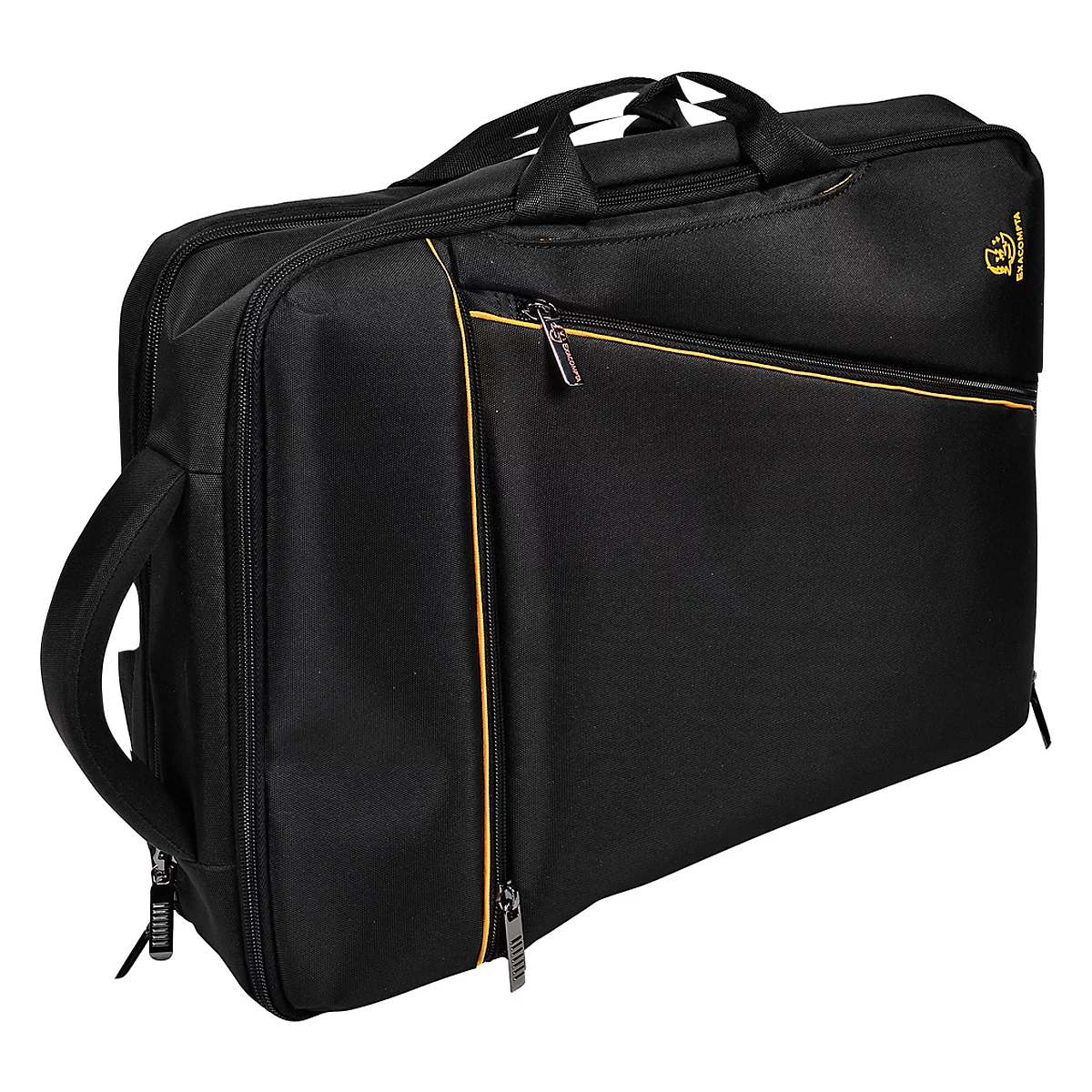 Laptoptas Exacompta Dual Exacitve, voor laptops tot 15,6', documenten tot DIN A4, B 320 x D 110 x H 490 mm, polyester, zwart