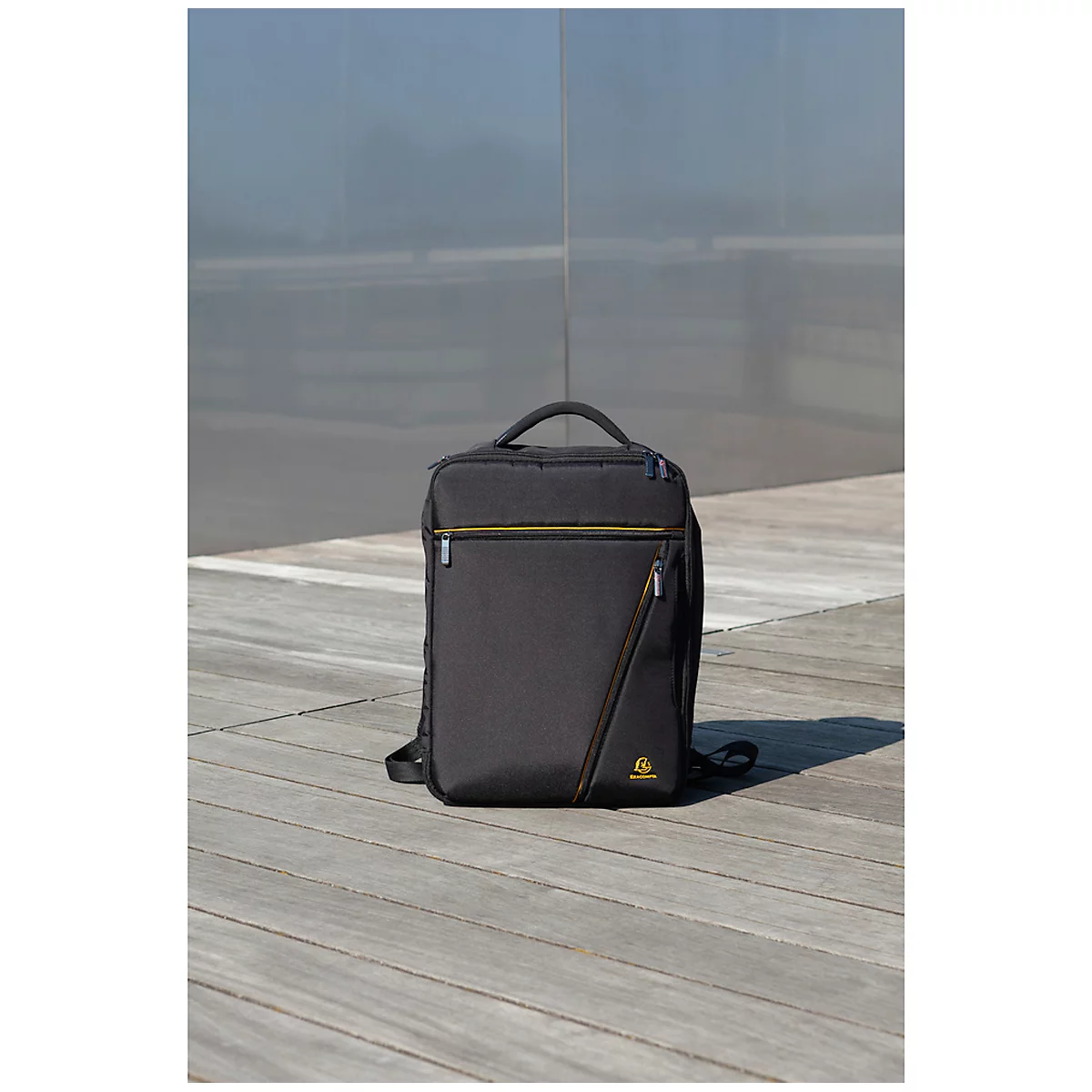 Laptoptas Exacompta Dual Exacitve, voor laptops tot 15,6', documenten tot DIN A4, B 320 x D 110 x H 490 mm, polyester, zwart