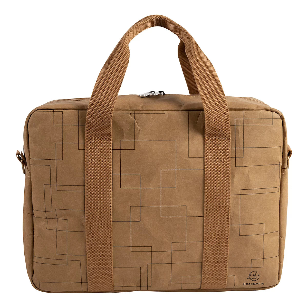 Laptoptas Exacompta Eterneco V2, lederlook, voor laptops tot 15', documenten tot DIN A4, B 400 x D 130 x H 290 mm, papier, bruin