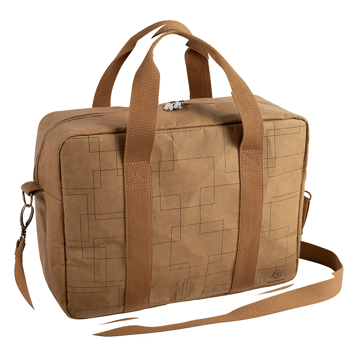 Laptoptas Exacompta Eterneco V2, lederlook, voor laptops tot 15', documenten tot DIN A4, B 400 x D 130 x H 290 mm, papier, bruin