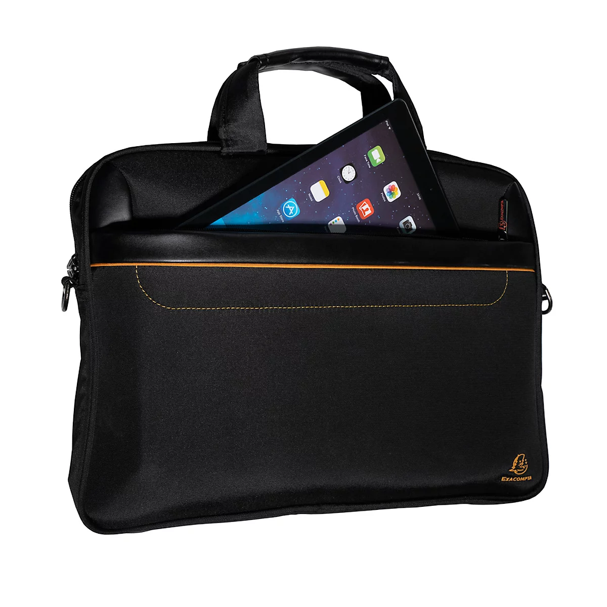 Laptoptasche Exacompta Exactive®, geeignet für 1 Laptop bis 15,6'', Reissverschlussfach, Rückenschlaufe, 305 x 420 x 50 mm, Polyesterstoff, schwarz