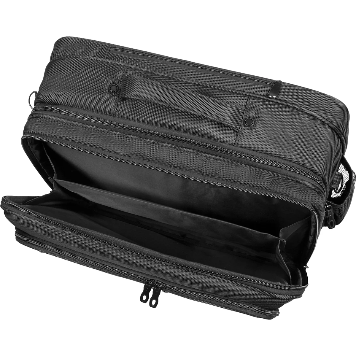 Laptoptrolley LIGHTPAK®, für 1 Notebook bis 17', Hauptfach & 3 Reissverschlussfächer, Netztasche, Laufrollen, Recycling-PET, schwarz