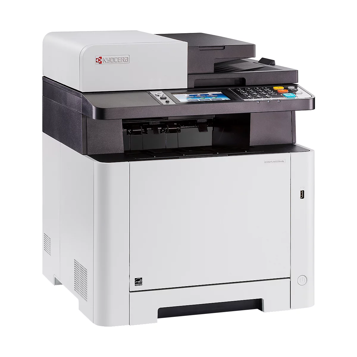 Laser-Multifunktionsgerät Kyocera ECOSYS M5526cdn/A, Farbe & S/W, Drucken/Kopieren/Scannen, USB/LAN/SD, Duplex, bis A4, B 417 x T 429 x H 495 mm
