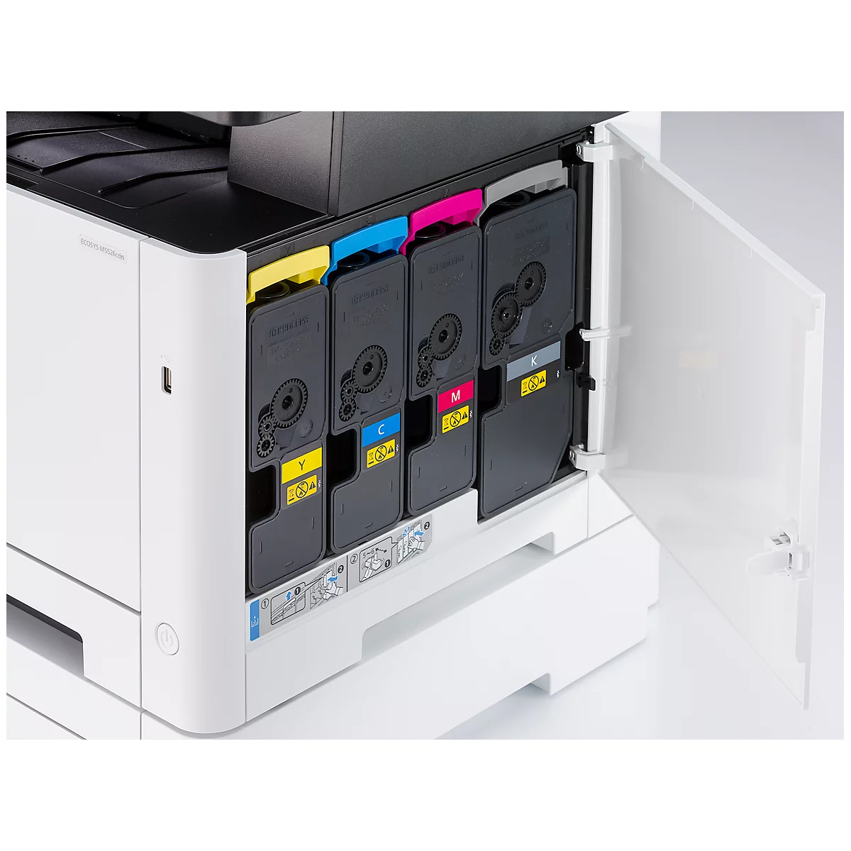 Laser-Multifunktionsgerät Kyocera ECOSYS M5526cdn/A, Farbe & S/W, Drucken/Kopieren/Scannen, USB/LAN/SD, Duplex, bis A4, B 417 x T 429 x H 495 mm