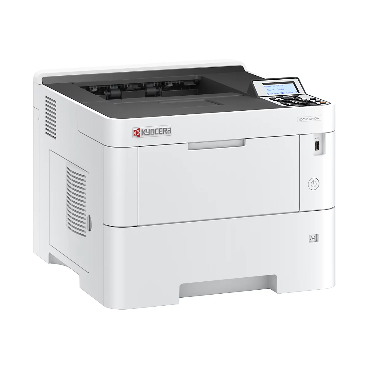 Laserdrucker Kyocera ECOSYS PA4500x, Schwarzweiß, USB,LAN,SD-/SDHC, Duplex/Mobildruck, bis A4, inkl. Toner, weiß