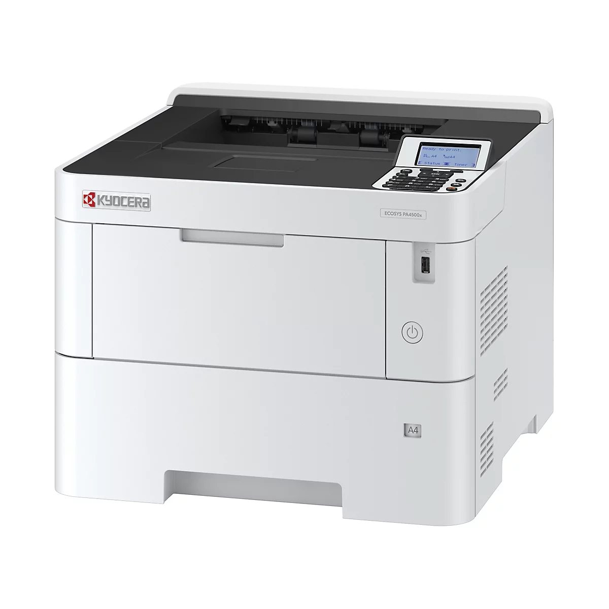 Laserdrucker Kyocera ECOSYS PA4500x, Schwarzweiß, USB,LAN,SD-/SDHC, Duplex/Mobildruck, bis A4, inkl. Toner, weiß
