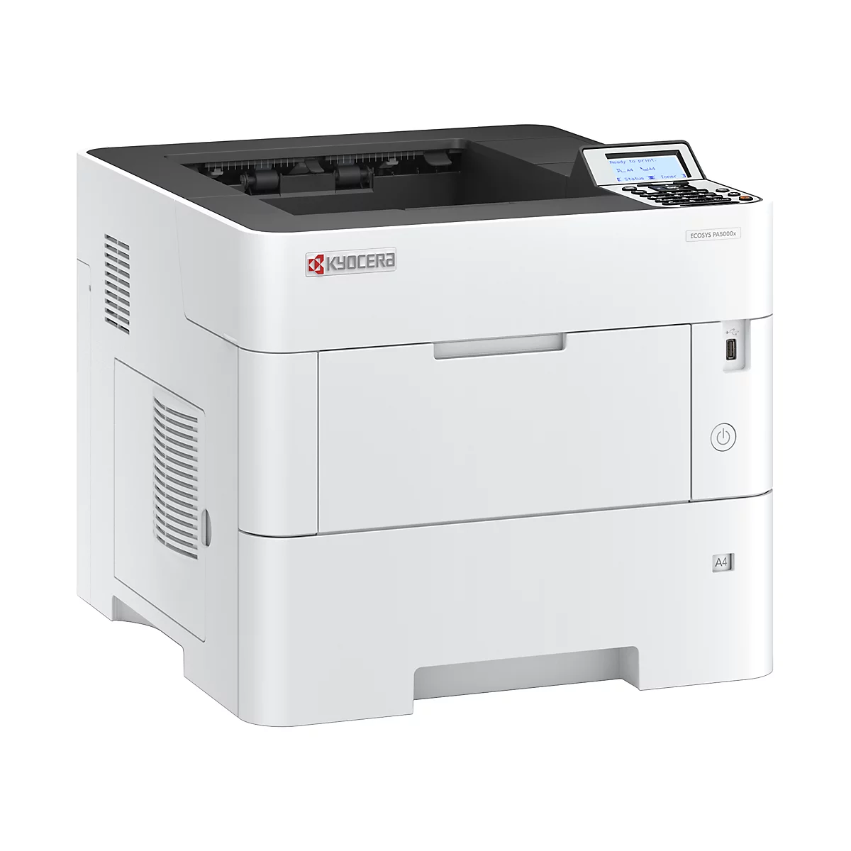 Laserdrucker Kyocera ECOSYS PA5000x, Schwarzweiß, USB,LAN,SD-/SDHC, Duplex/Mobildruck, bis A4, inkl. Toner, weiß