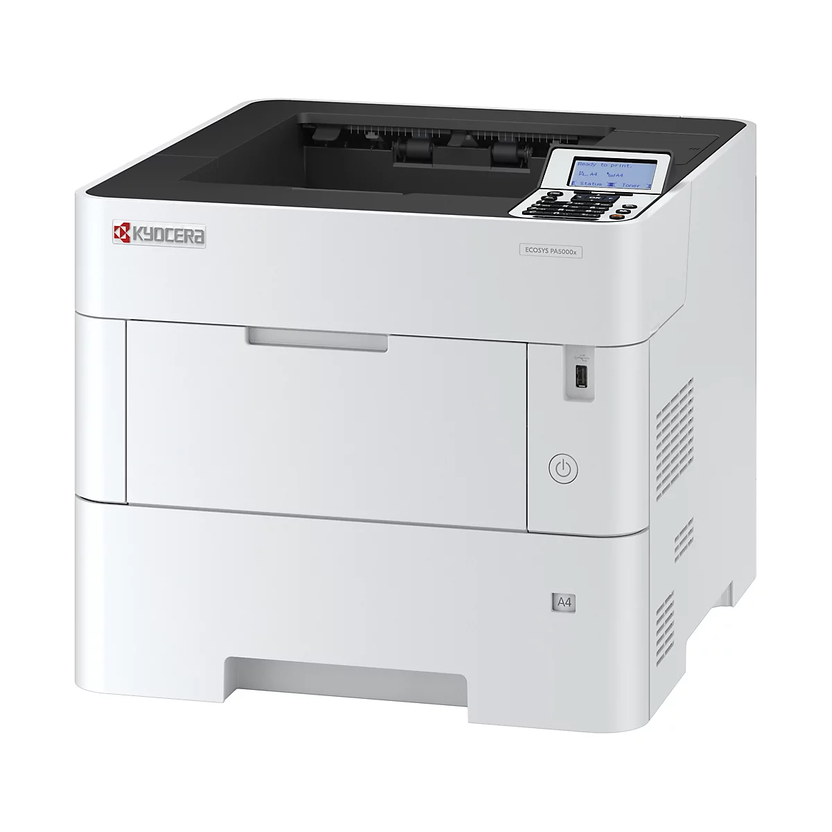Laserdrucker Kyocera ECOSYS PA5000x, Schwarzweiß, USB,LAN,SD-/SDHC, Duplex/Mobildruck, bis A4, inkl. Toner, weiß