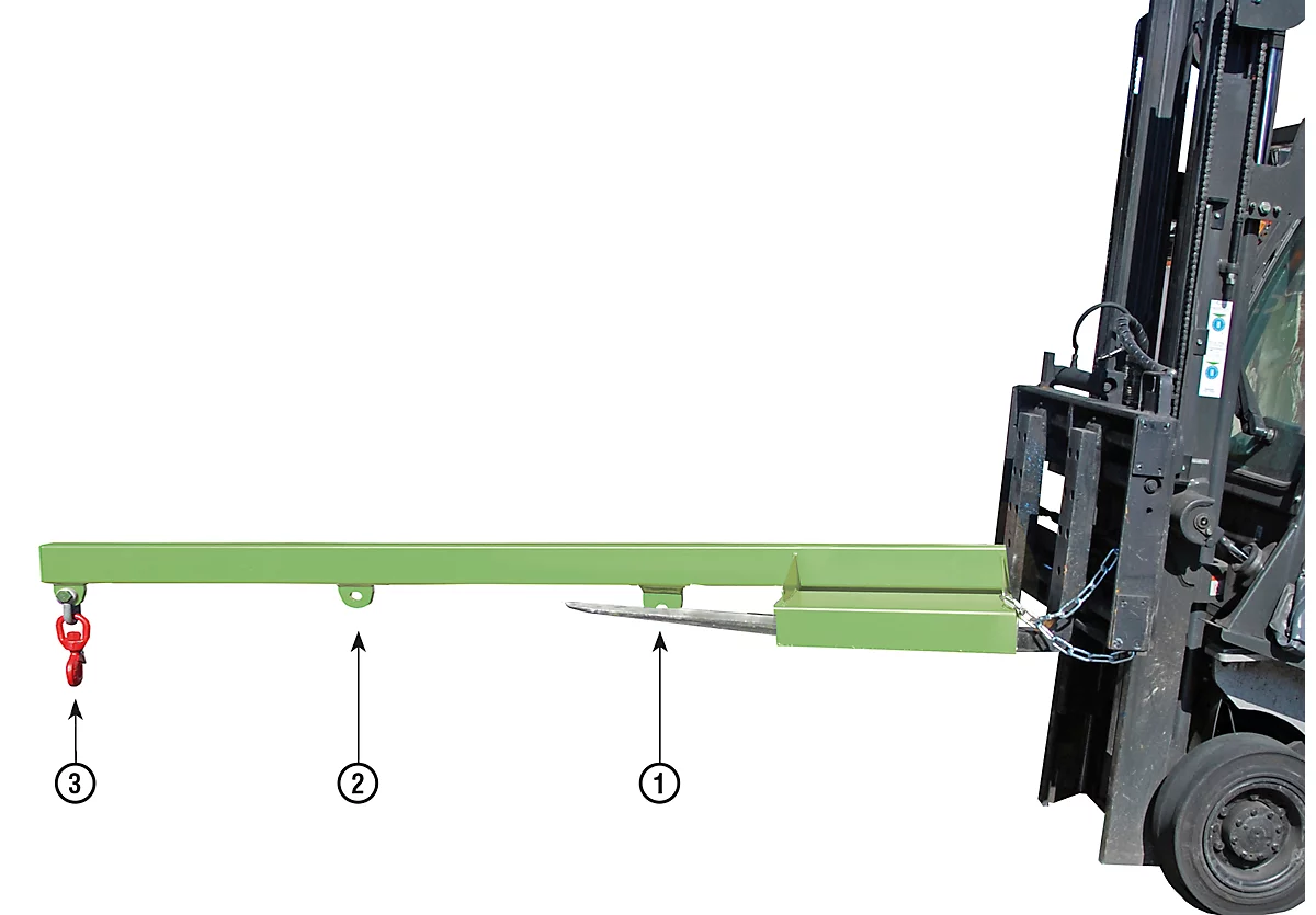 Lastarm für Gabelstapler, 2400-1,0, grün RAL 6011