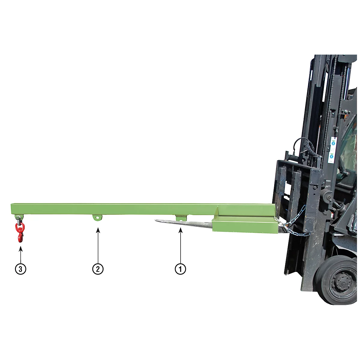 Lastarm für Gabelstapler, 2400-1,0, grün RAL 6011