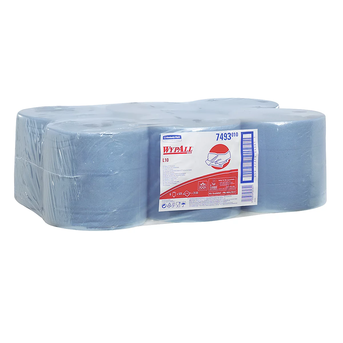 Lavette L-10 EXTRA WYPALL* distribution centrale RCS, en matériau Airflex, 3150 lingettes, 1 épaisseur, bleu