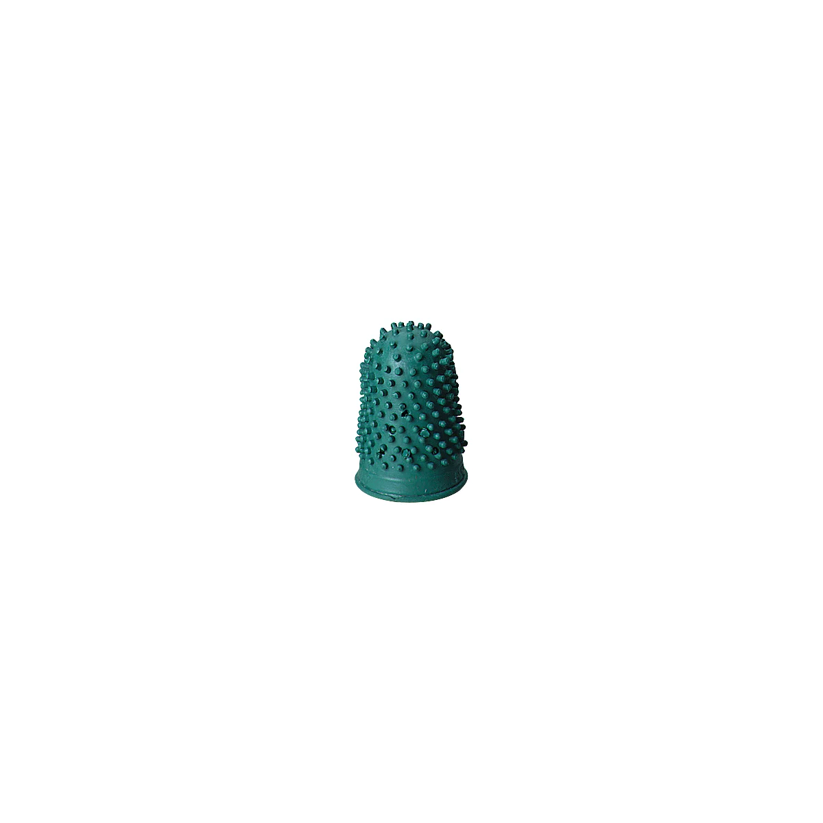 Green massage thimble with studs.