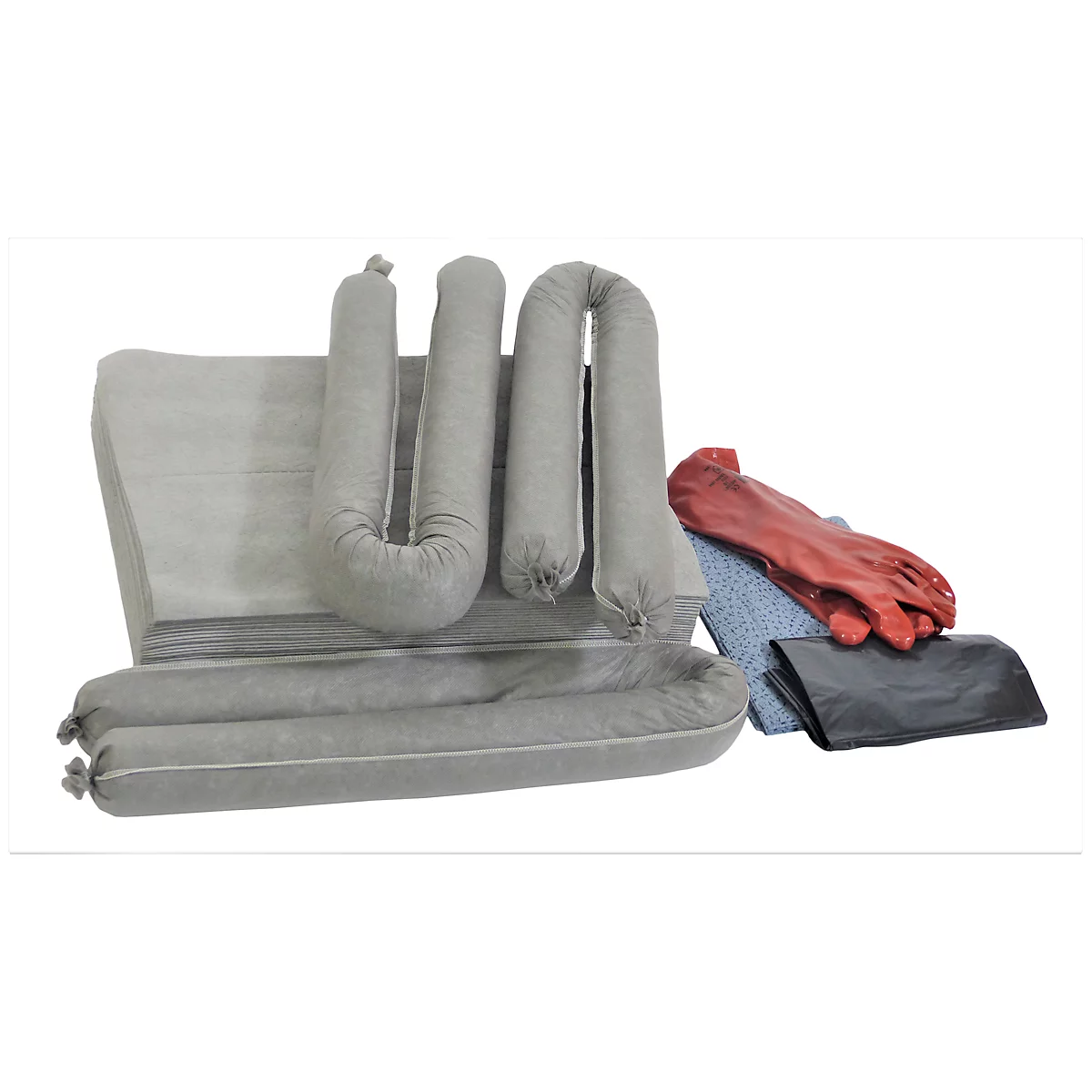 Leckage Notfallset universell grau, 50 l Aufnahme, 46 Teile, in Transportbox
