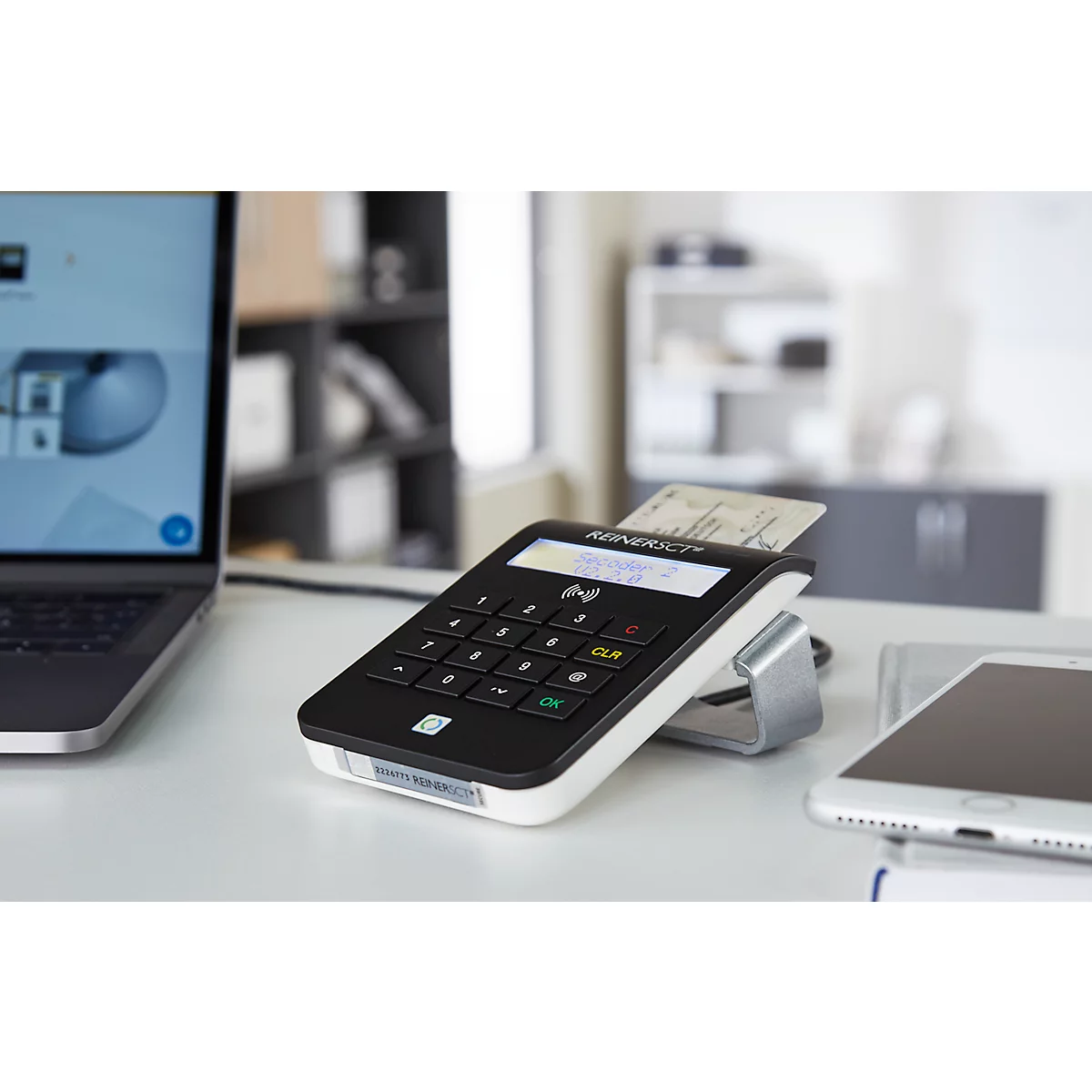 Lecteur de cartes à puce cyberjack RFID confort REINERSCT, saisie PIN, multi-applications