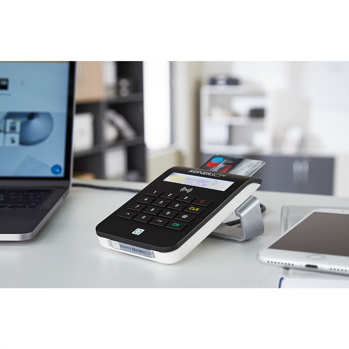 Lecteur de cartes à puce cyberjack RFID confort REINERSCT, saisie PIN, multi-applications