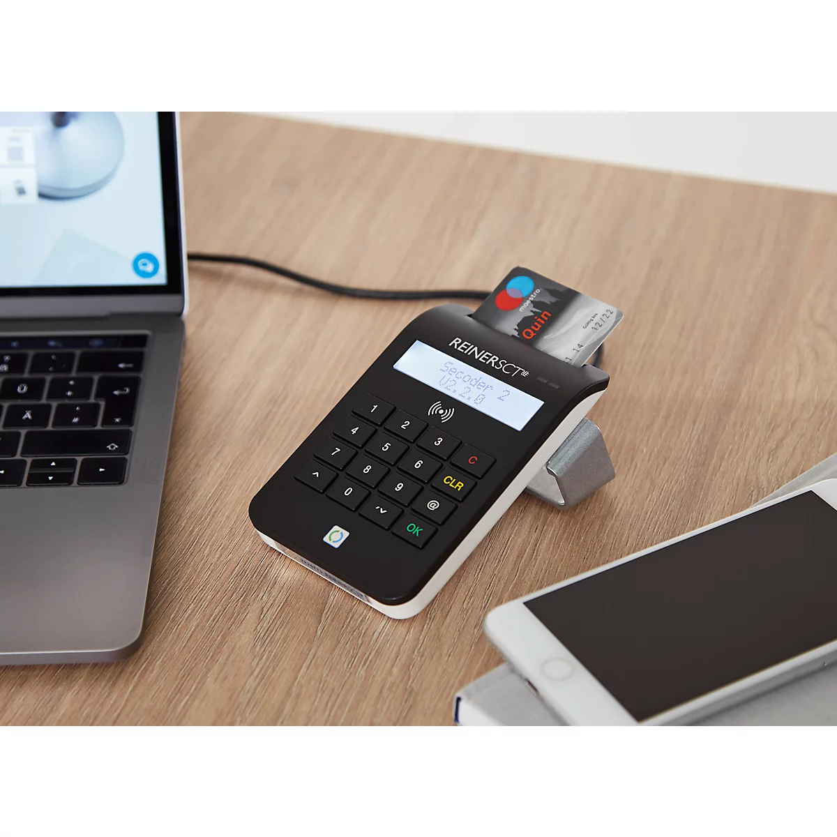 Lecteur de cartes à puce cyberjack RFID confort REINERSCT, saisie PIN, multi-applications