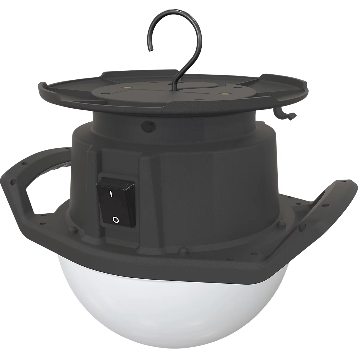 LED-Arbeitsleuchte Ansmann Ball Light 360°, 5000 Lumen, 6500 Kelvin, IP54, IK08, 5 m Kabel, Aufhängehaken, L 332,5 × B 240 × H 254 mm