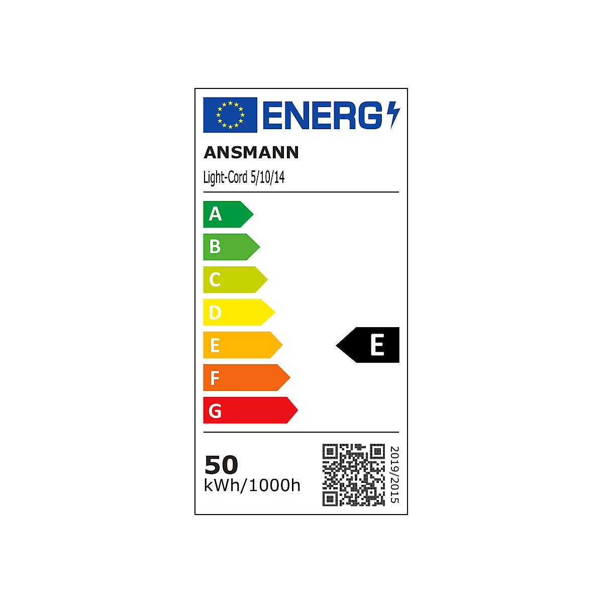 LED Arbeitsleuchtenkette Ansmann Light-Cord LC6000AC, 5 Einheiten mit jeweils 10 W, 6000 lm, 6500 K, AC-Steckdose, Hängehaken/Montagelöcher, Länge 14 m