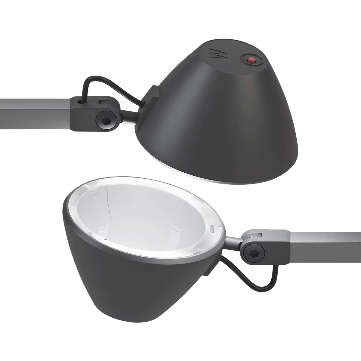 LED-Arbeitsplatzleuchte LUCIO, 4000 K, dreh-, neig- und höhenverstellbar, 4 W, umbragrau RAL 7022