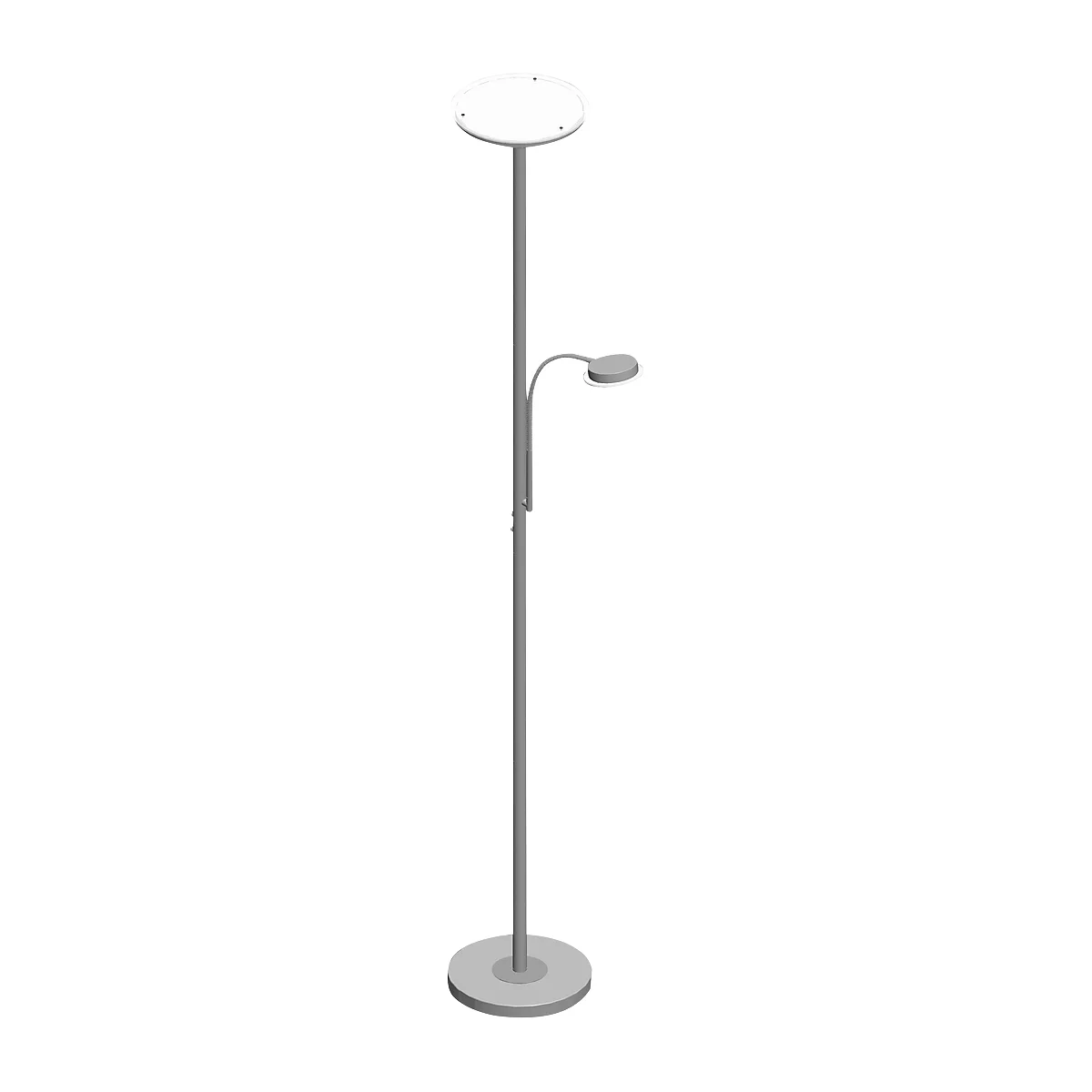 LED-Deckenfluter HANS, mit Lesearm, Fluter dimmbar, 3000 Kelvin, warmweiss