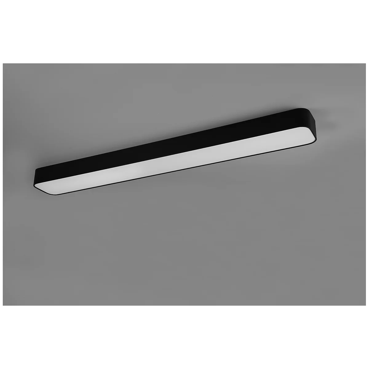 LED-Deckenleuchte RL Asterion, dimmbar, 3800 Lumen, 230 V, 2700-6500 Kelvin, bis zu 25.000 h, B 1180 x T 140 x H 70 mm, Metall, matt schwarz
