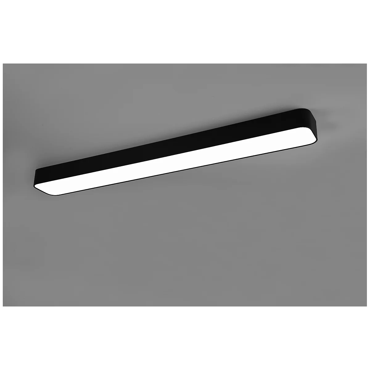 LED-Deckenleuchte RL Asterion, dimmbar, 3800 Lumen, 230 V, 2700-6500 Kelvin, bis zu 25.000 h, B 1180 x T 140 x H 70 mm, Metall, matt schwarz
