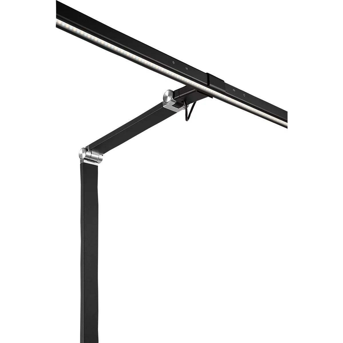 LED-klemarmatuur Alco, vermogen 11,5 W, 700-750 lm, 3000-6000 K, traploos dimbaar, kantelbaar, lichtsensor, aluminium &amp; kunststof, zwart