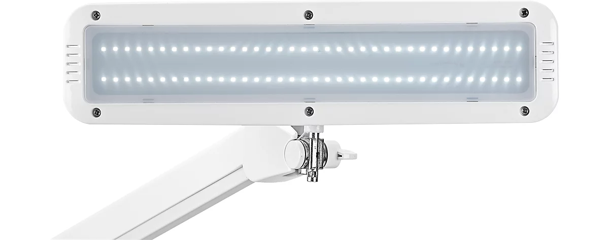 LED-Klemmleuchte MAULintro, Leistung 11 W, stufenlos dimmbar, um 360° drehbar, 920 lm, Klemmweite 63 mm, weiß