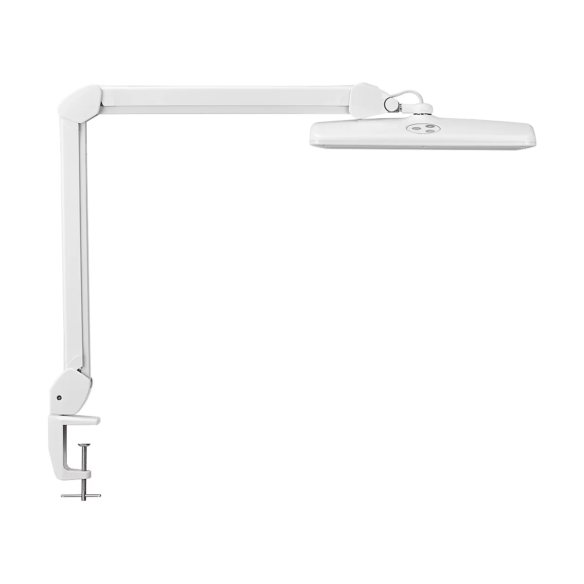 LED-Klemmleuchte MAULintro, Leistung 11 W, stufenlos dimmbar, um 360° drehbar, 920 lm, Klemmweite 63 mm, weiß