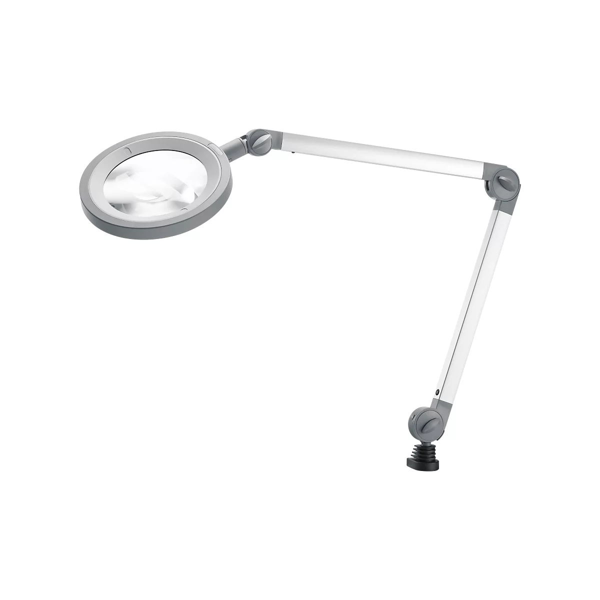 LED-loeplamp Waldmann MLD, 3,5 dioptrie-objectief, traploos dimbaar, 12 W, 792 lm, 5000 K, aluminium profiel