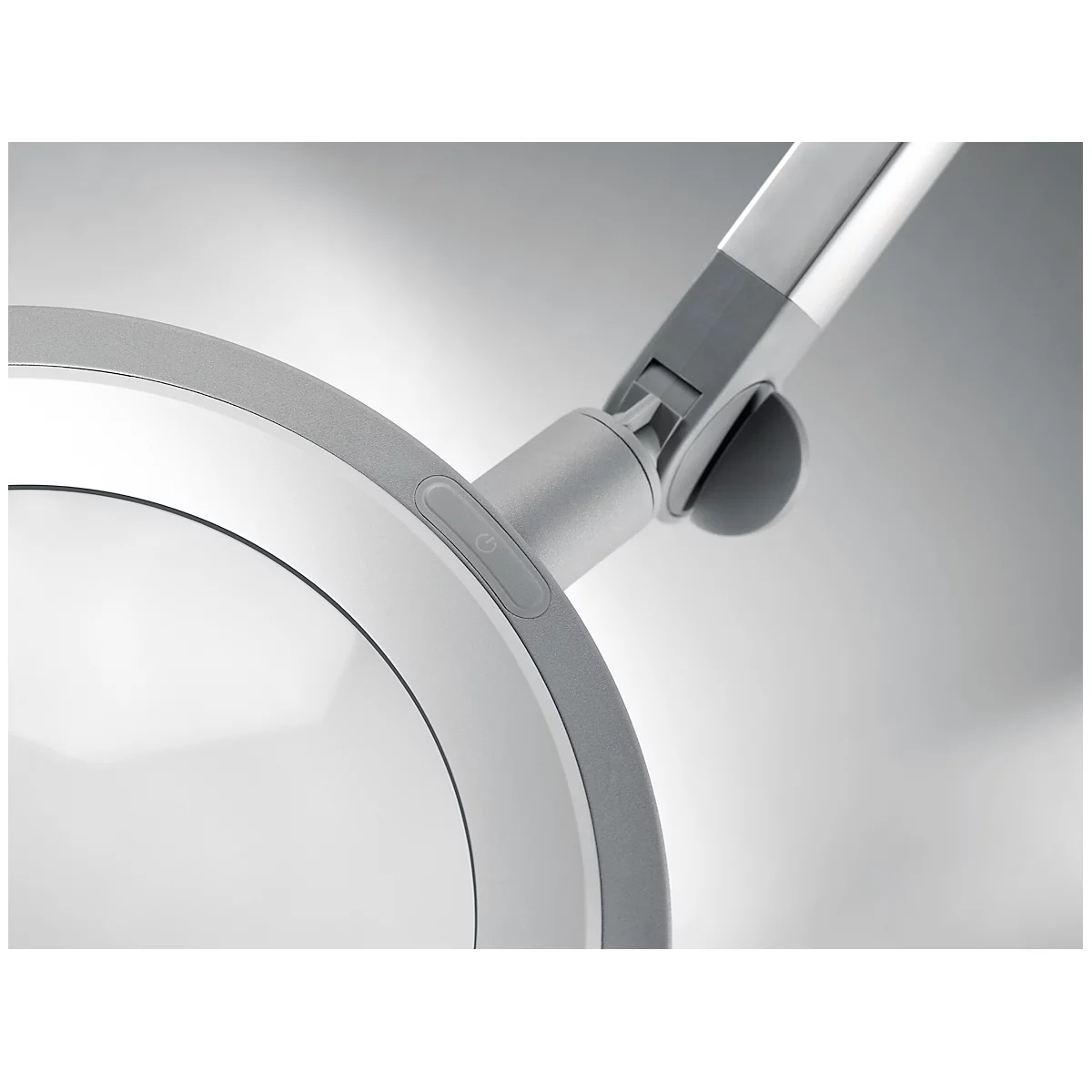LED-loeplamp Waldmann MLD, 3,5 dioptrie-objectief, traploos dimbaar, 12 W, 792 lm, 5000 K, aluminium profiel