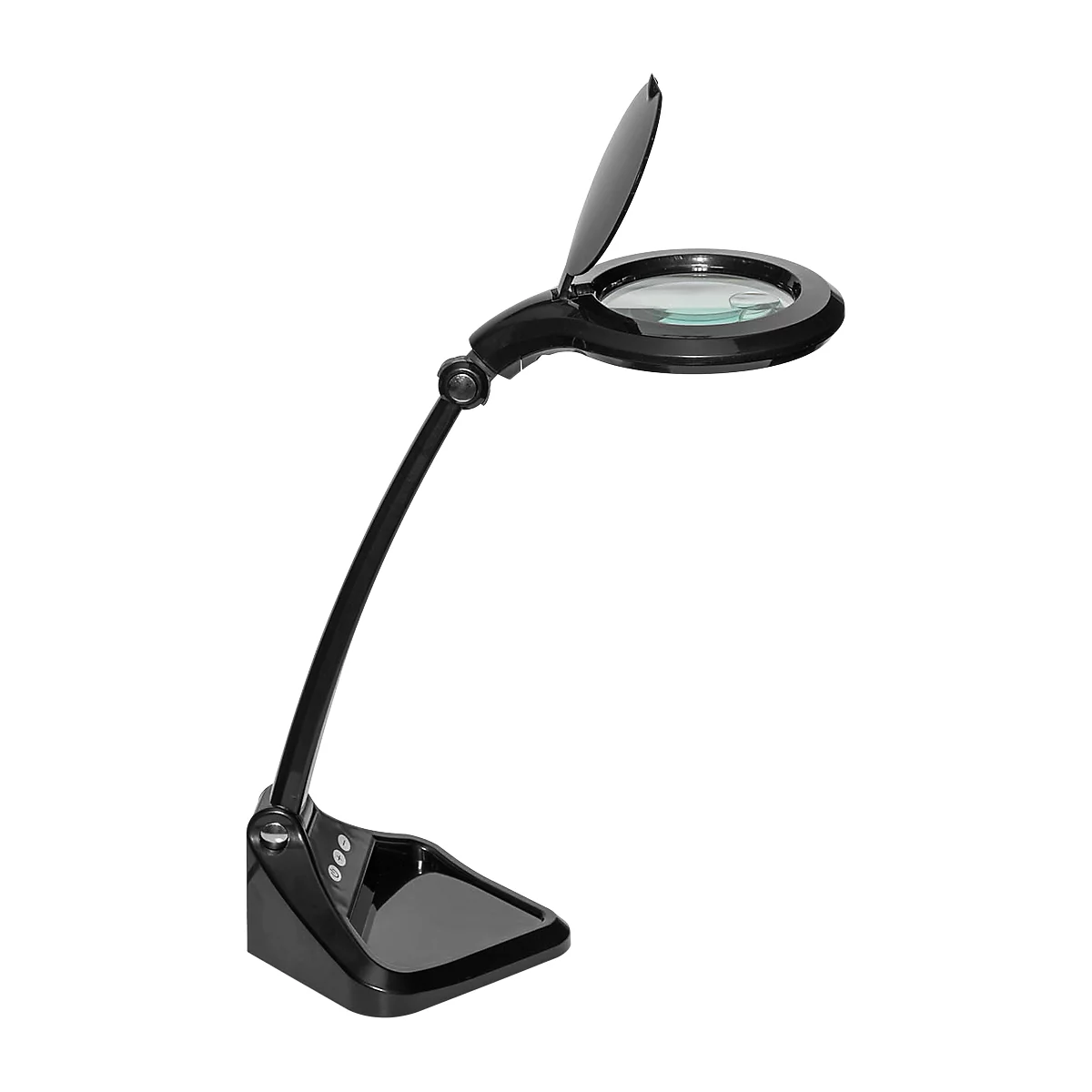 LED-Lupenleuchte MAULiris, Leistung 7 W, 470 lm, 3- & 12-Dioptrien-Linse, dimmbar, schwarz